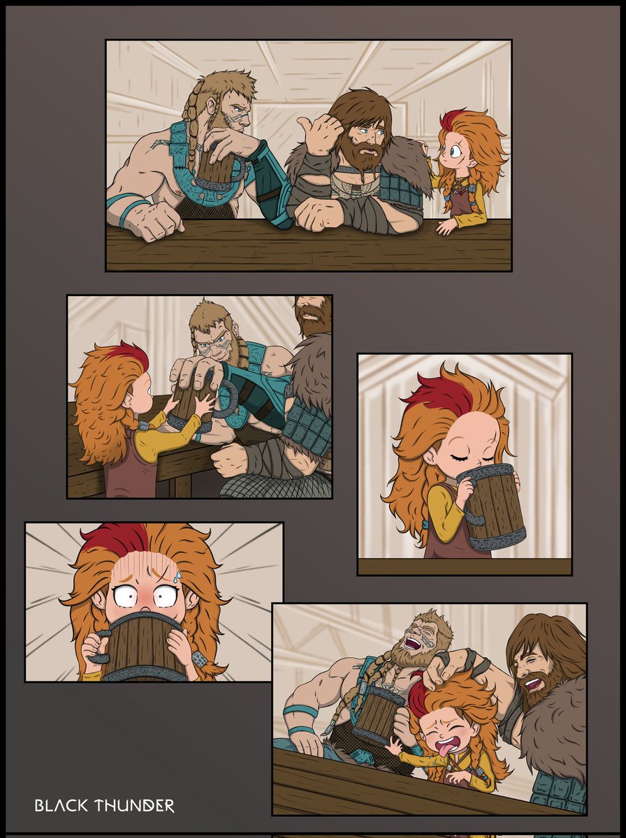 BT_BlackThunder's tweet image. Little Thrúd wanted to try Mead! 🍻🍺😁 

Commission for  @TevinDaniels24  
#GodOfWarRagnarok #fanart 🎨