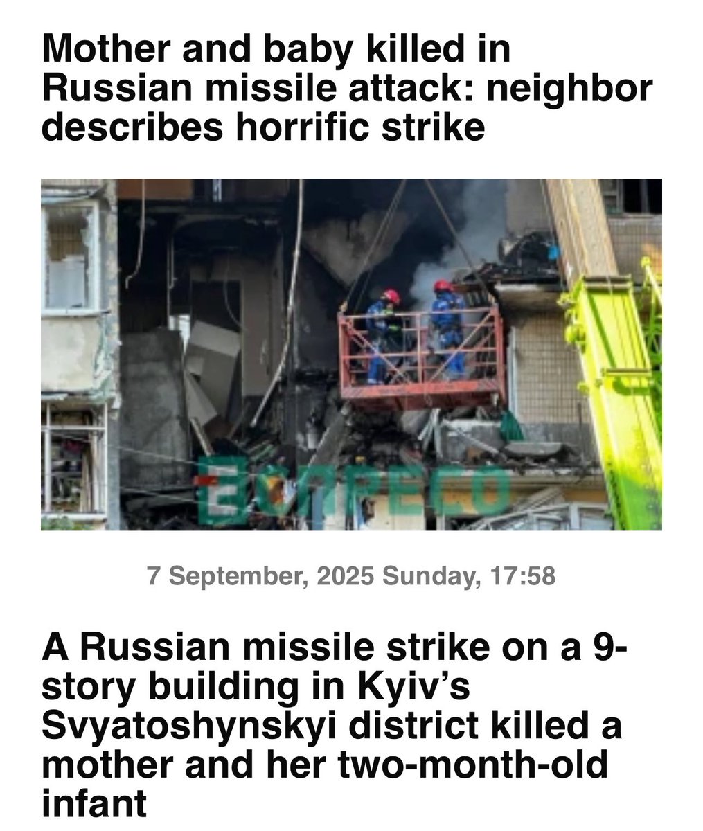 I am begging you: if you are outraged by the gruesome murder of a beautiful young woman by a deranged maniac on Charlotte public transport, then be outraged too by a woman and her baby slaughtered while asleep in their beds in Kyiv by another maniac hell-bent on killing.