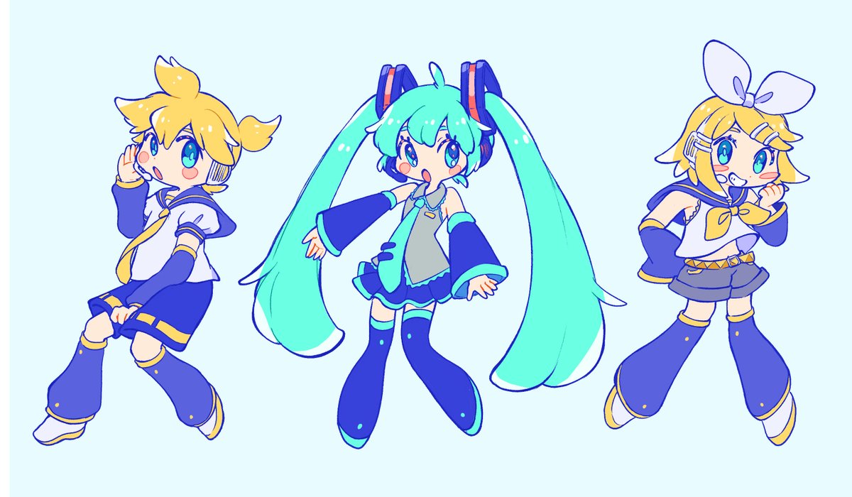 初音ミク ,鏡音レン ,鏡音リン 「」|もいこのイラスト