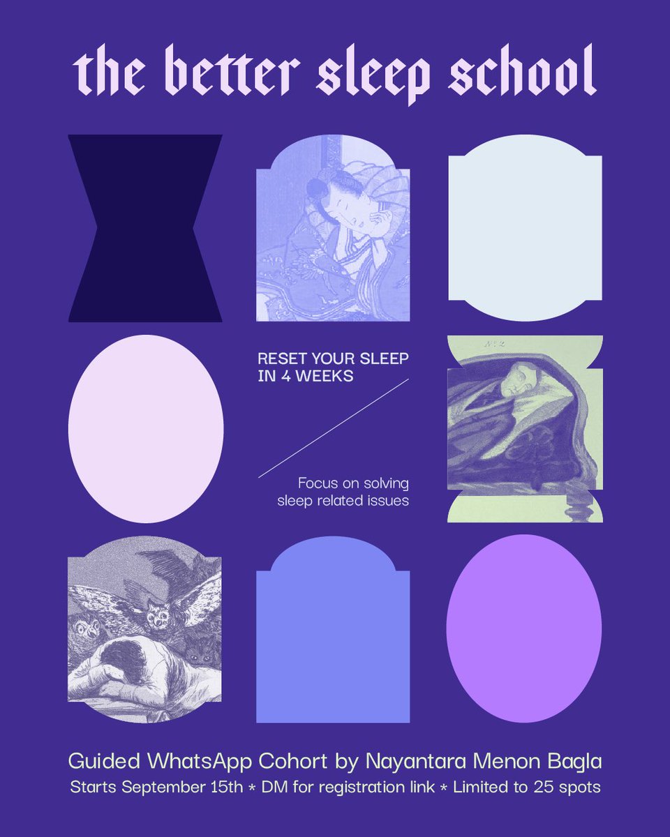 Better nights = better days 🌙
Join The Better Sleep School a 4-week WhatsApp program to reset your sleep with simple, proven habits.

🗓️ Starts Sept 15
🫂 25 spots only
💸 ₹1500 + GST
👉 bit.ly/TBSSCohort1