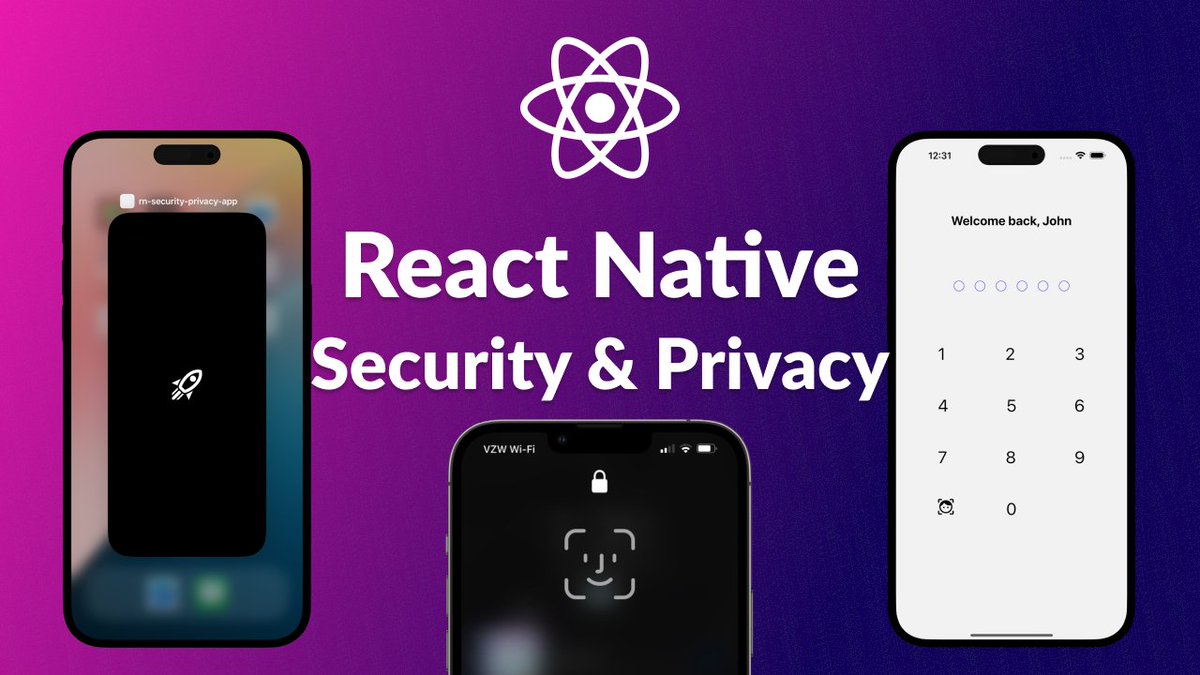 itzpradip's tweet image. 🔴 React Native Security &amp;amp; Privacy | Face ID Authentication, Passcode Authentication, Lock Screen &amp;amp; Overlay Screen #rnSecurity #rnPrivacy #reactNative #faceID #lockScreen #tutorial #iOS #android 
👉YouTube: youtu.be/n1u9cS4-c5M