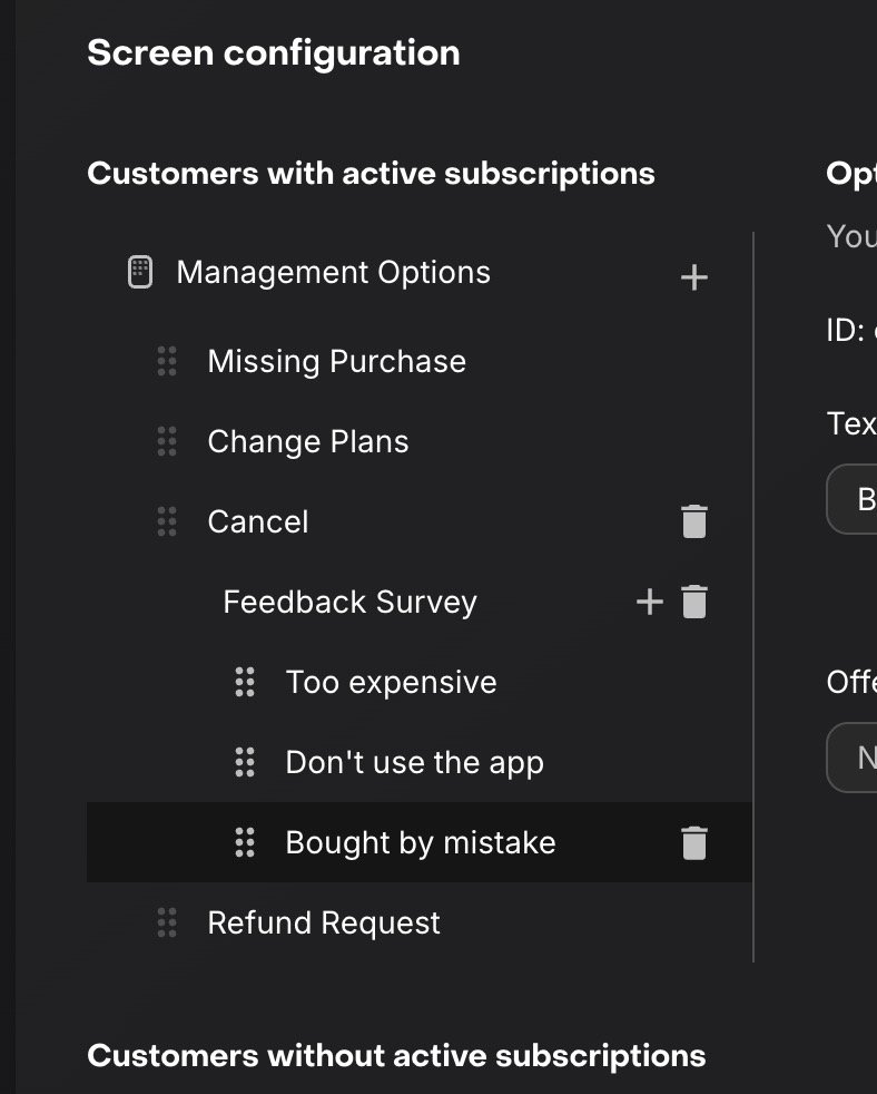 Feedback for <a href="/RevenueCat/">RevenueCat</a> - if we are showing sortable-esque icons, have the ability to sort the survey items.  🙏🏻

Unless I'm completley missing something?