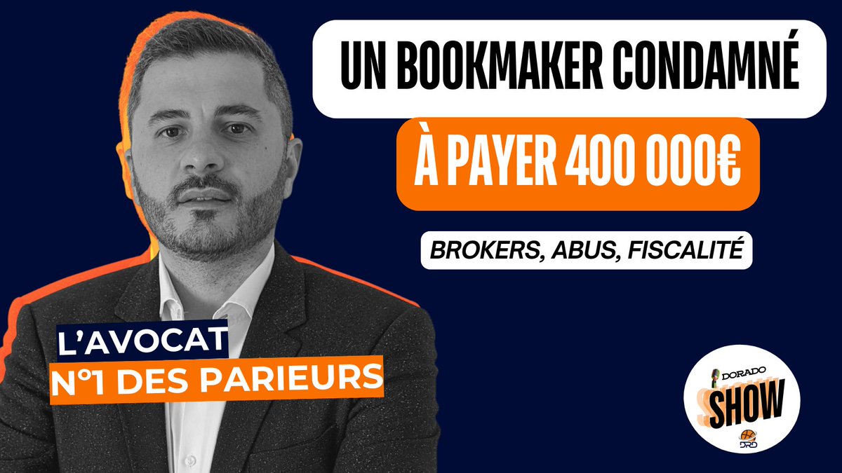 🚨 Nouvelle interview sur le #DORADOSHOW !

J’ai reçu Maître Escande <a href="/JusticeEnJeu/">ESCANDE Matthieu</a>, l’avocat n°1 des parieurs 🎙️

On a parlé :
⚖️ Fiscalité des paris sportifs
🏦 Litiges contre les bookmakers
📑 Brokers légaux ou illégaux

👉 Il dévoile tout, ce que vous devez savoir
🔴 Voir
