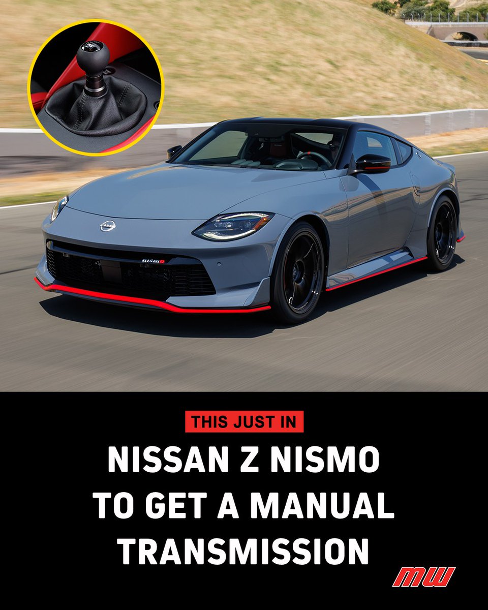 In an interview on the Automotive News podcast, Nissan USA chairperson Christian Meunier announced that a manual transmission Z NISMO was in the pipeline.

READ MORE: motorweek.org/this-just-in/n…