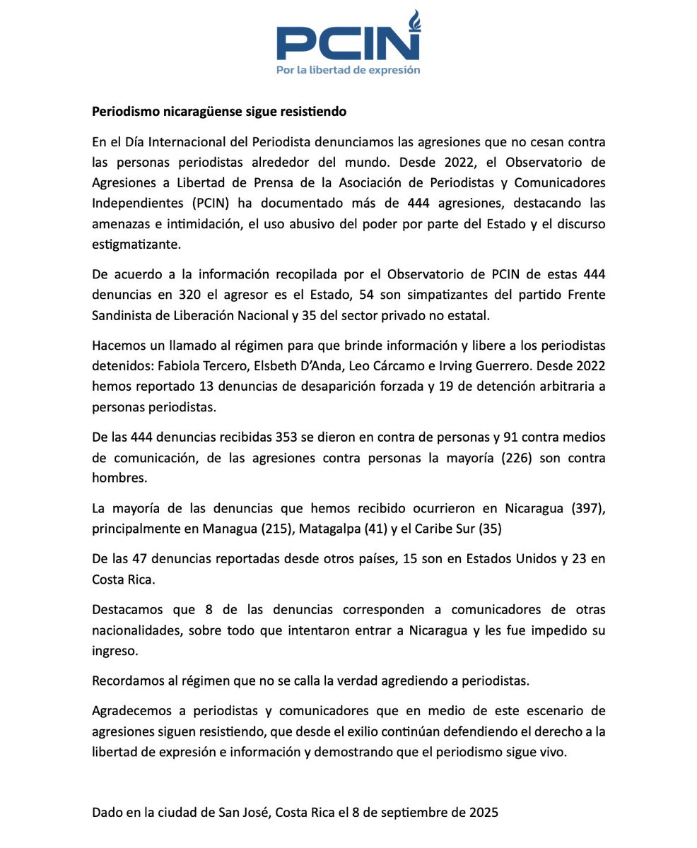 En este Día Internacional del Periodista compartimos datos de nuestro Observatorio. En medio de este contexto de agresiones el periodismo sigue resistiendo.