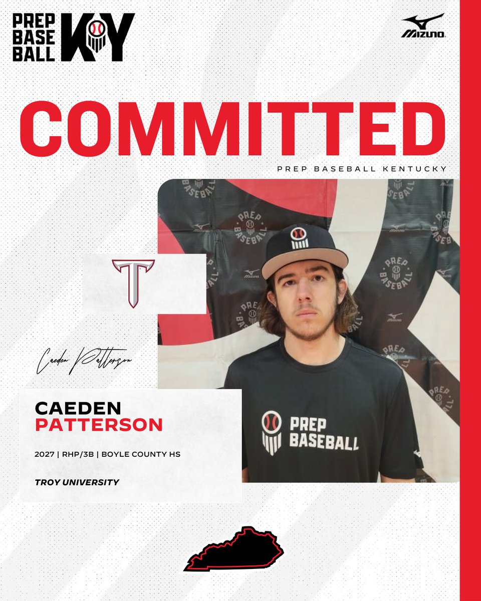 🖋️ KY COMMITMENT WATCH 🖋️

'27 RHP/3B Caeden Patterson (<a href="/BoyleCoBaseball/">Boyle Co. Baseball</a>) commits to Troy University!💪

👤 >> loom.ly/OWk0XKk || <a href="/CPshuvday/">Caeden Patterson</a>

<a href="/prepbaseball/">Prep Baseball</a> || <a href="/TroyTrojansBSB/">Troy Baseball ⚔️</a>