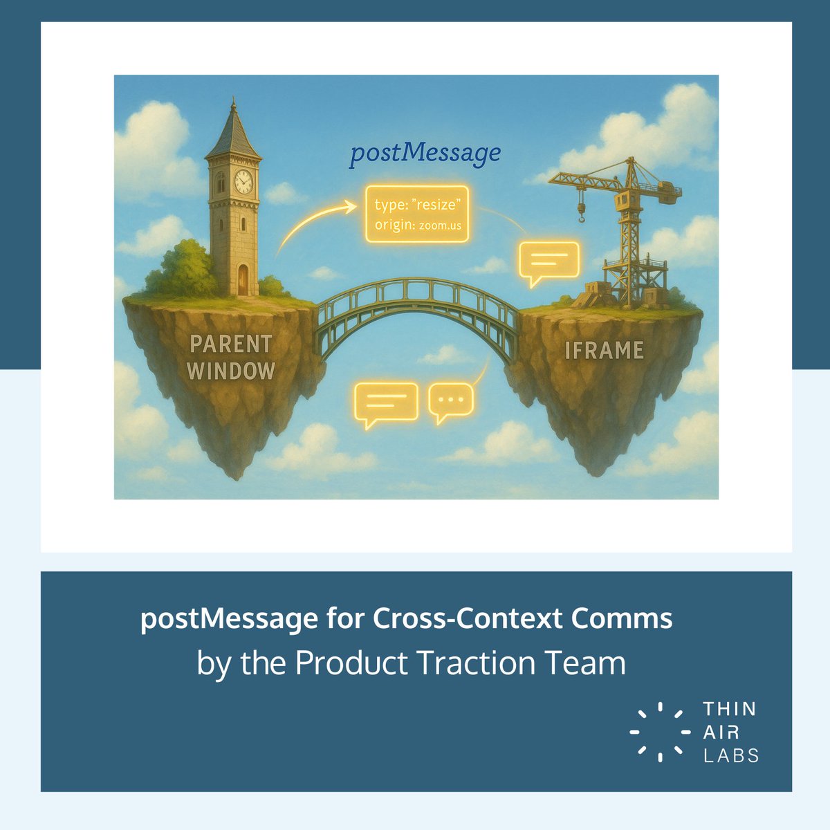 👋 Founders, Engineers, CTOs
The expert #software #developers on our Product Traction team have a ✨new blog out✨
This post outlines their best practices for using postMessage.
Check it out 👇
hubs.li/Q03Hlvyv0
