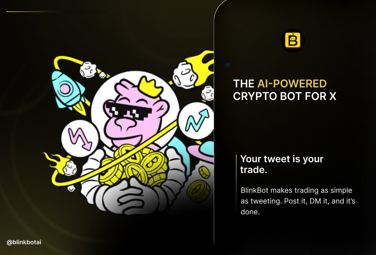 kngmarv's tweet image. "Your tweet is your trade". That’s BlinkBot.
I had fun putting this into design. Quick sample I worked on for @blinkbotai 👨🏾🎨
Curious to know your favourite.
🎨 Colors used:
#000000 (Black)
#FFD700 (Gold Yellow)
#FFFFFF (White)
#Web3Design #Design
