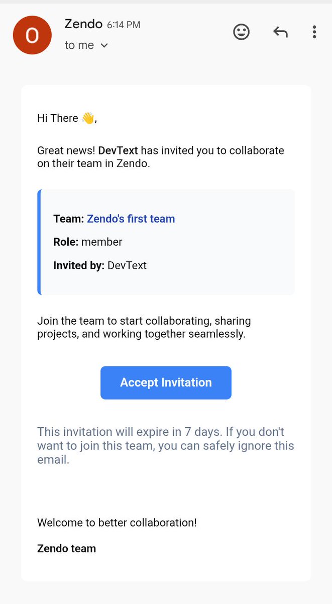 DevText16's tweet photo. Hello π
Update on #Zendo
So I added the assignees field to the task model to be able to assign a task to multiple team members.
Updated the UI for the due date email template.
Done with the team's feature (backend), next: Frontend π
#buildinginpublic
https://t.co/GKiZGE7hx6 https://t.co/QaazO5NosJ