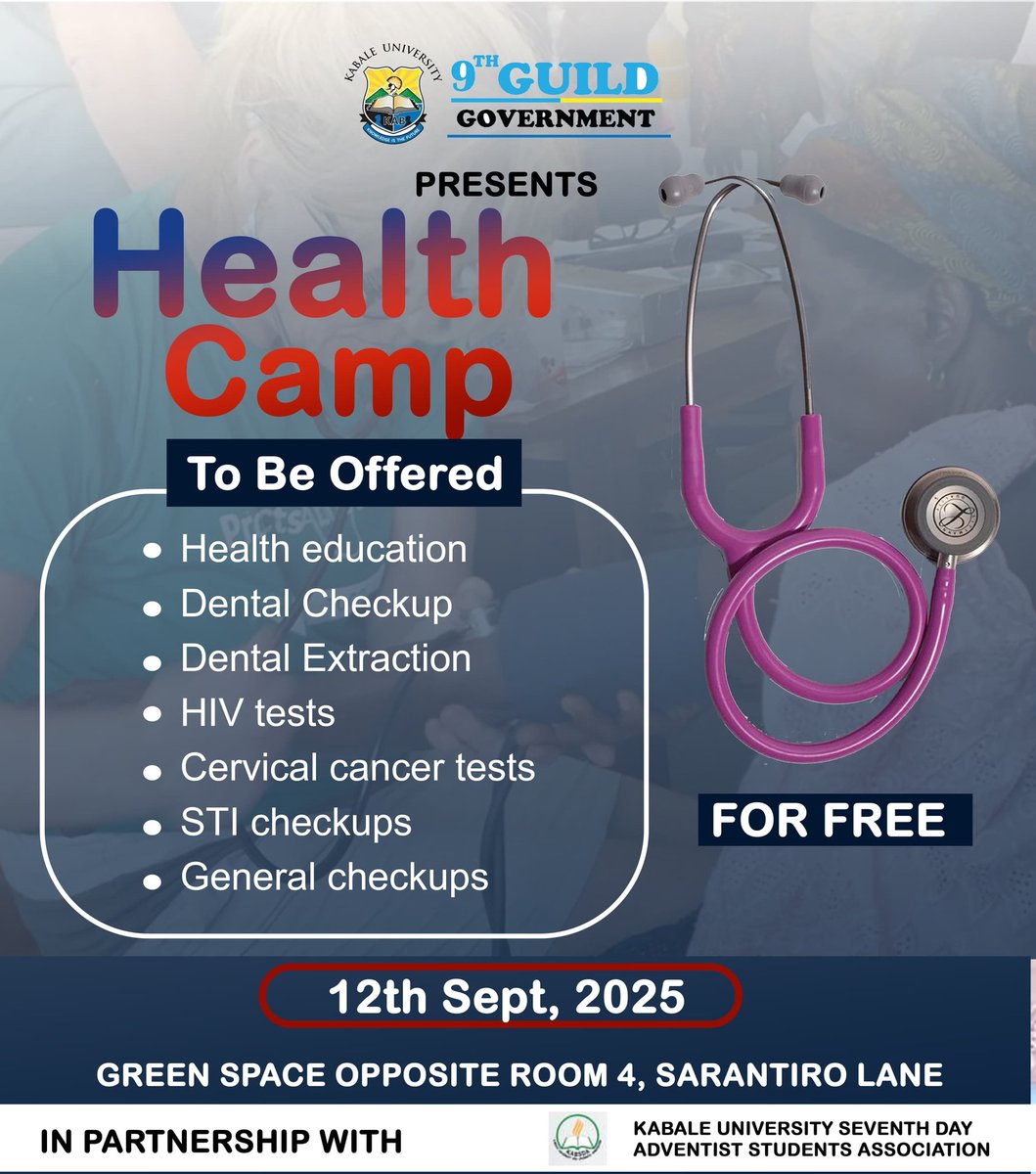Health is not a luxury, it is a right!  That’s why the 9th Guild Gvt together with the SDA Community are organizing a Health Camp to serve YOU. Join us for free medical services, health education, and wellness tips. Let’s build a stronger, healthier student community together ❤️