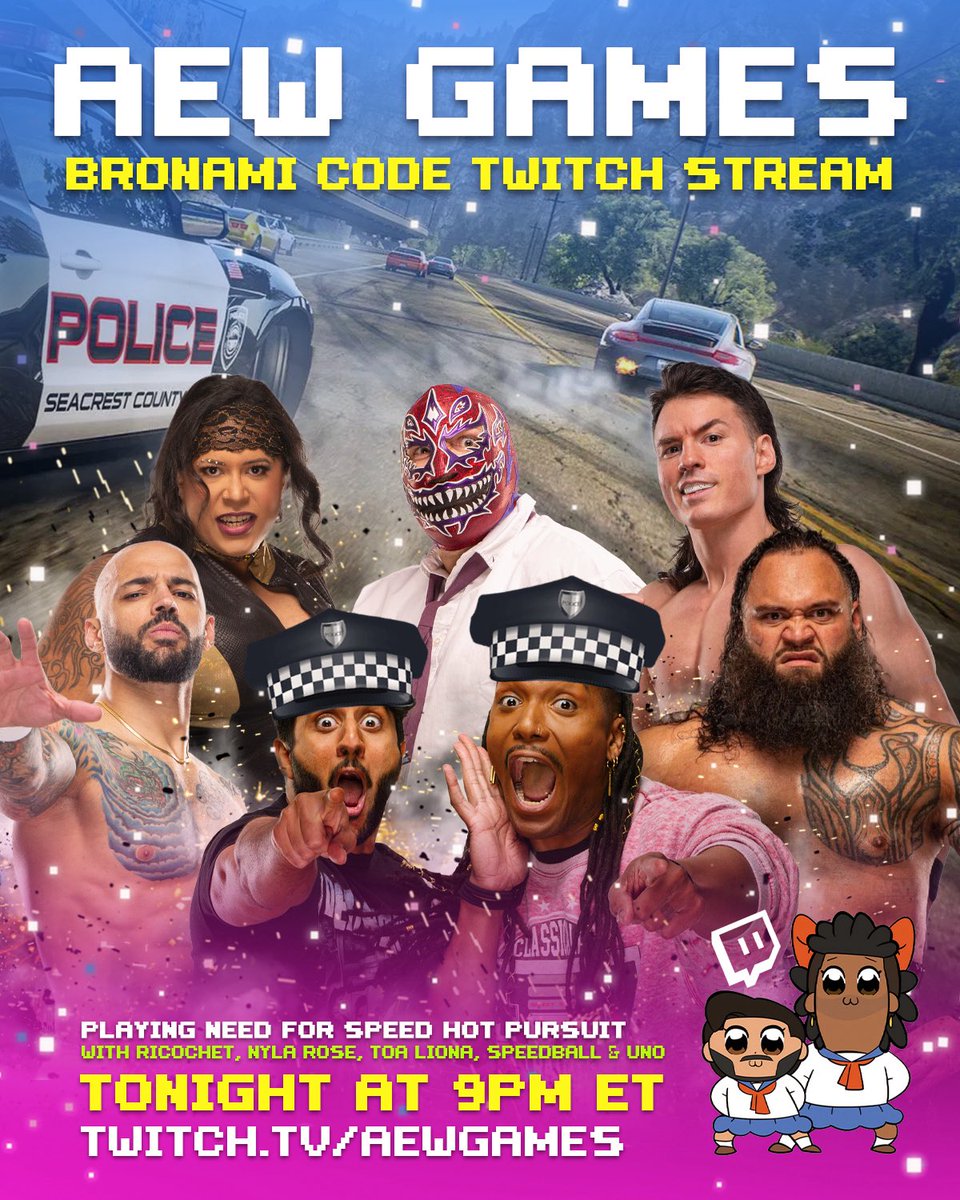 It was so nice well done it twice. We have. NEED for SPEED(ball) tonight at 9. Twitch.tv/aewgames