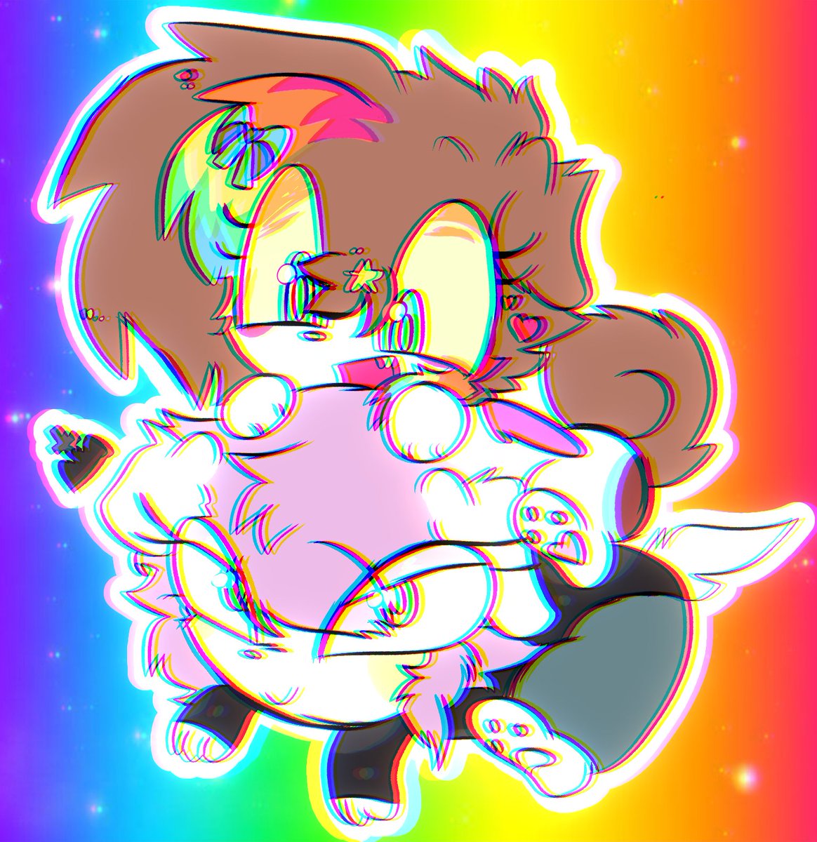 ANOTHUR DRAWIN WIF CHARLEY!! <a href="/oathkeeprr/">starbreakrr</a> EHEYEJ 🦴🌈 #furry #fursona #furryart #plur #art #sparkledog