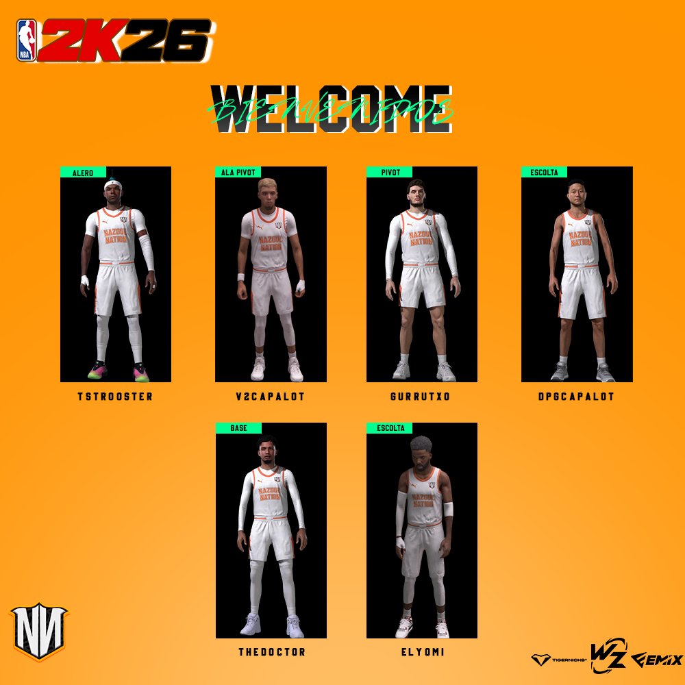 🧡 𝐑𝐎𝐒𝐓𝐄𝐑 𝐍𝐁𝐀𝟐𝐊

Nos abrimos al mundo del baloncesto y a nivel europeo.
Venido para ser los mejores en #NBA2K26  

🔸<a href="/TstRooster/">TISTA</a>
🔸<a href="/v2Capalot__/">🔝</a>
🔸<a href="/Gurrutxoo/">gurrutxo</a>
🔸<a href="/dpgcapalot/">.</a>
🔸<a href="/TheDoctorDz8/">TheDoctorDz</a>
🔸<a href="/Kelvinxelyomi/">Kelvin</a>

¡Bienvenidos a 𝑵𝑨𝒁𝑮𝑼𝑳 𝑵𝑨𝑻𝑰𝑶𝑵!👏

#GoNN