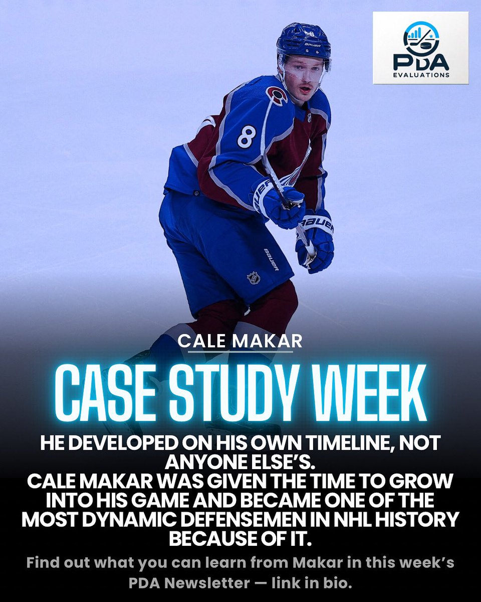 Today in the PDA Newsletter, it’s Case Study Week.

From Brooks to the NHL: proof that the long road can be the shortest path to greatness. 

Makar’s journey shows that choosing development over hype can change everything, and it’s a blueprint every player and parent can learn
