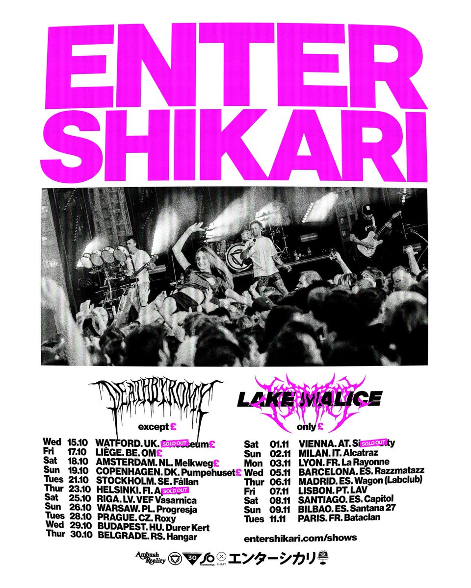 Another one gone. Some shows are starting to sell out now, with others close. 

Copenhagen, Amsterdam, and Prague are in low ticket warning territory. Link in bio for remaining tickets.