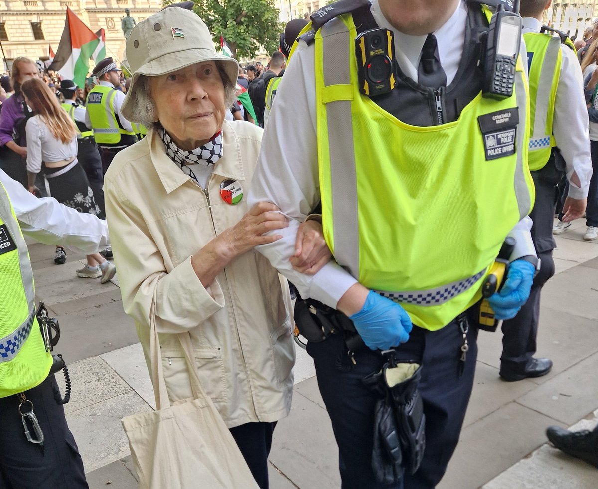 These ridiculous arrests are wrong for several reasons. 

1) It erodes faith in the <a href="/metpoliceuk/">Metropolitan Police</a> 

2) It silences legitimate protest 

3) it is a colossal waste of police time 

4) it devalues terror legislation

<a href="/UKLabour/">The Labour Party</a> - stop this nonsense.