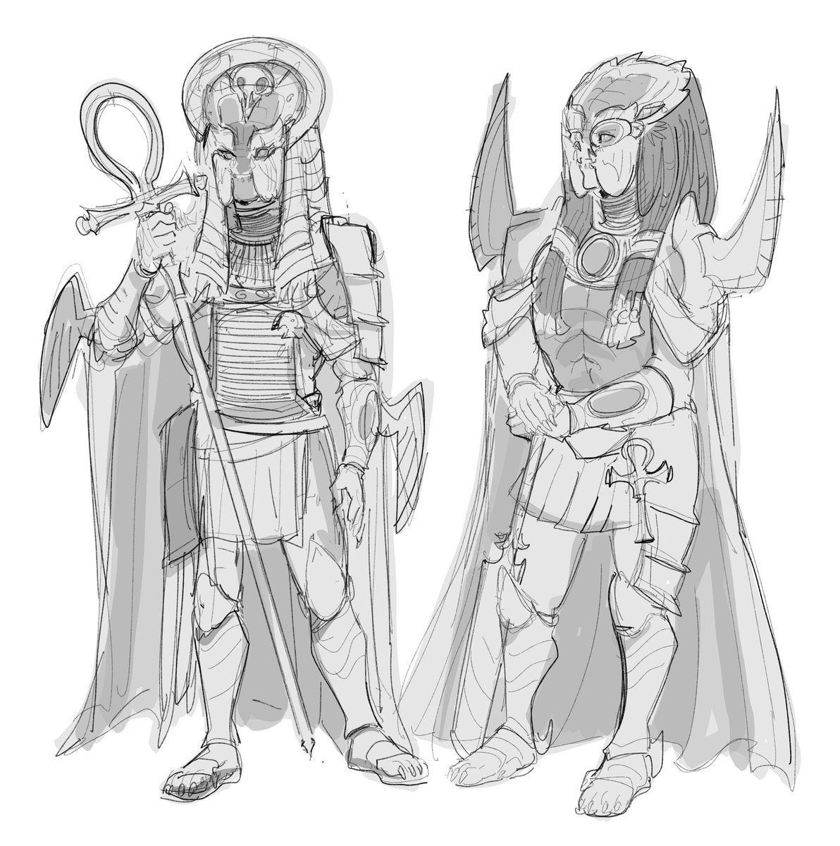 Divin_Thanatos's tweet image. Nora ( horus) warlady huntress and Thoth ( thot) diplomacy and wize hunter #avp #alienvspredator #predator #yautja #sketch