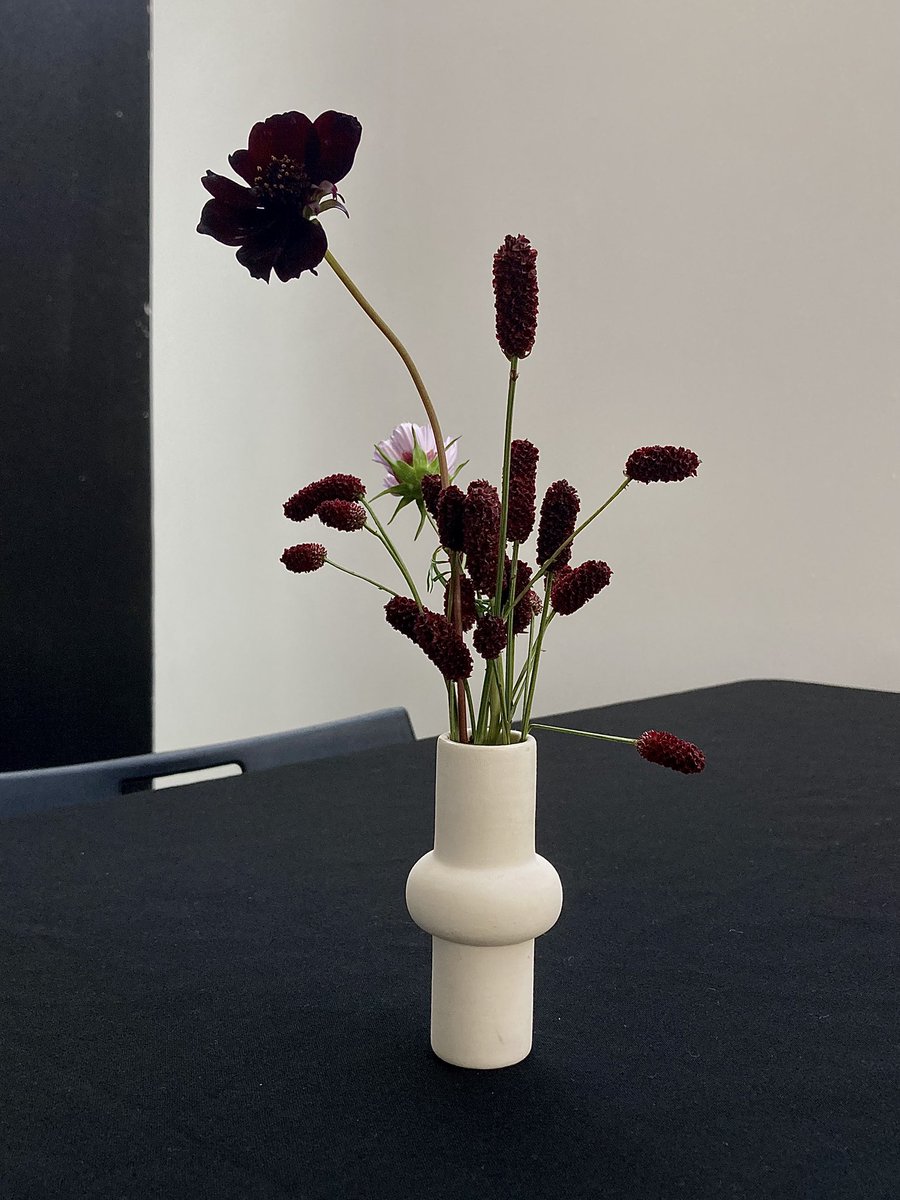 rhiharper's tweet photo. today at work sipping earl grey with no milk and these flowers which smelled like chocolate https://t.co/5WFZAus6XP