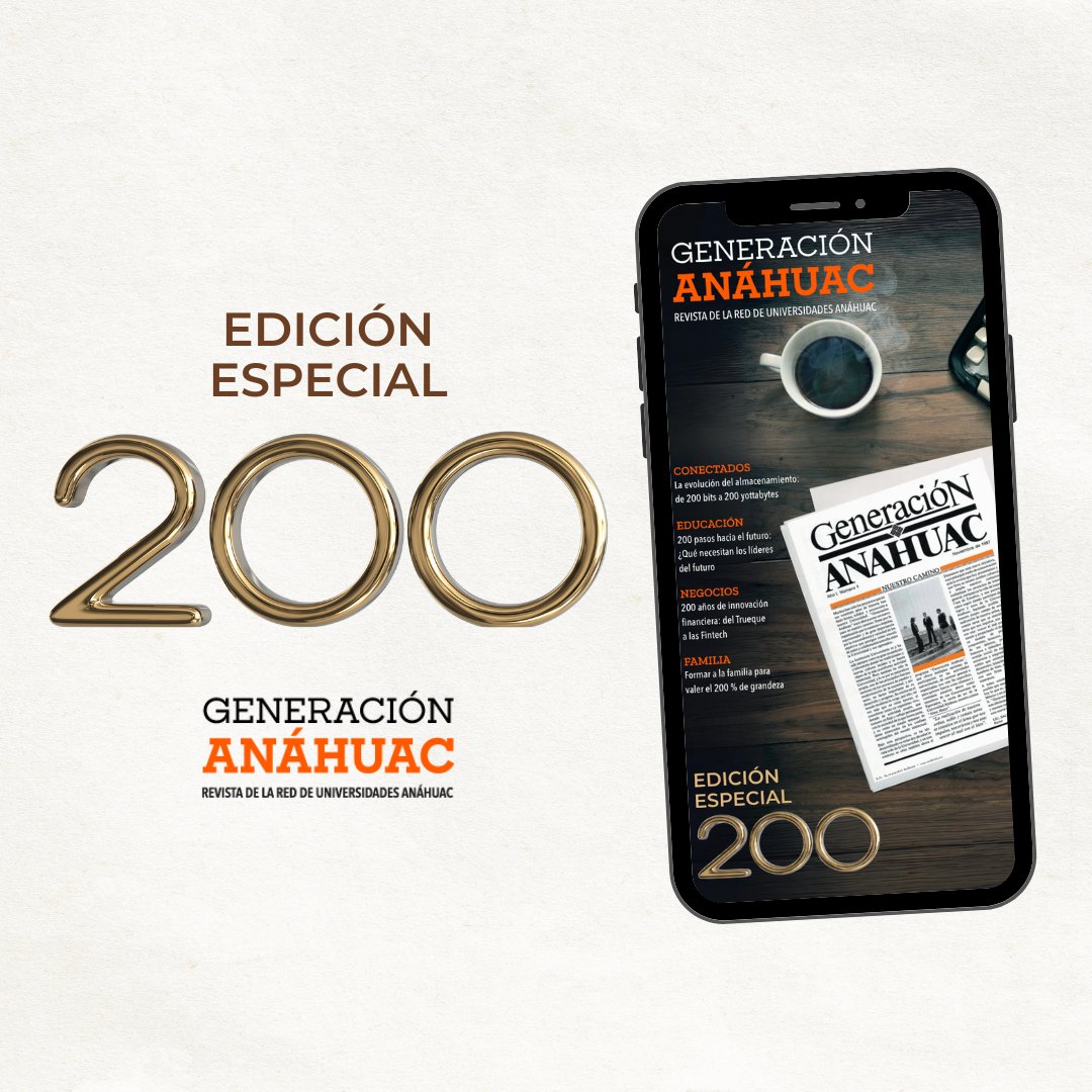 ¡Llegó la edición #200 de Revista Generación Anáhuac! 
Una entrega histórica que celebra nuestro legado, inspira a la comunidad y conecta el pasado con el futuro.  

anahuac.mx/generacion-ana…

#SomosFamilia