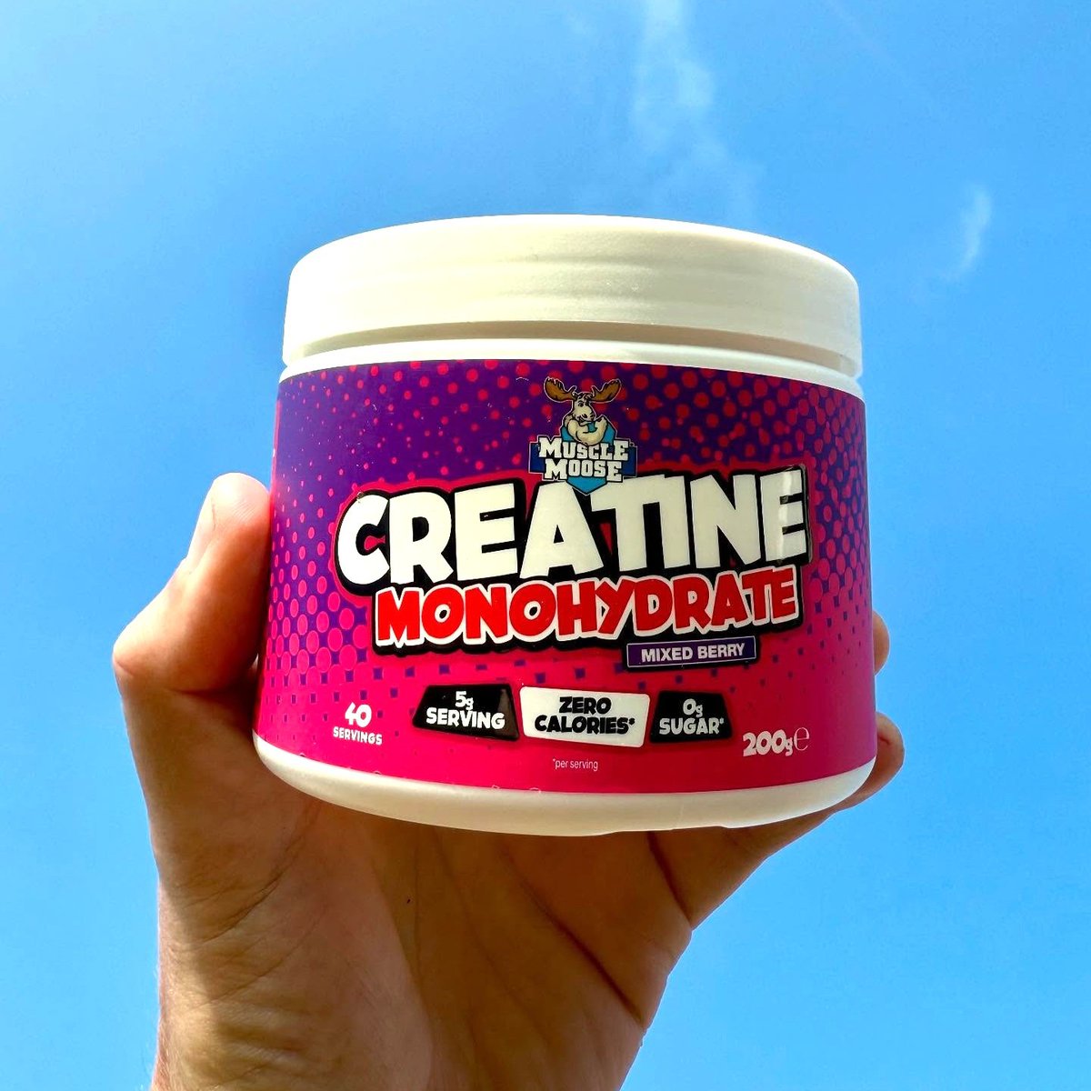 Be like paulcammackfitness on Insta and give those workouts a boost with Muscle Moose Creatine Monohydrate!

Each serving provides:
✅4g creatine ✅Zero calorie ✅Zero sugar ✅Natural Colourings

Available in three super-tasty flavours:
🍊 Orange
🍓 Mixed Berry
💙 Blue Raspberry