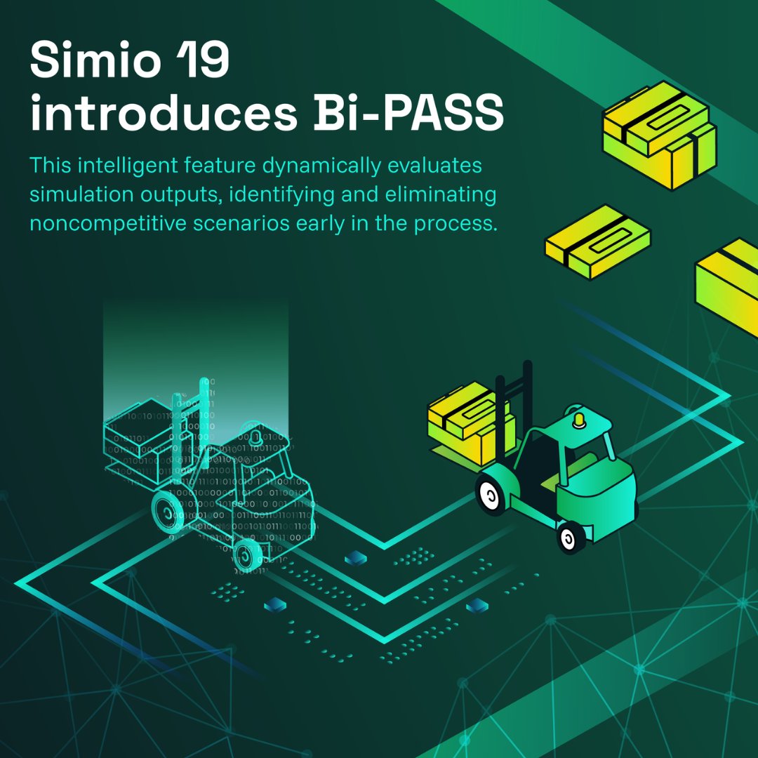 Simio 19 introduces Bi-PASS: a breakthrough for large-scale experimentation. It skips unpromising runs early, saving time &amp; resources without sacrificing quality—perfect for tight deadlines or limited compute power.

Explore more new features: simio.com/simio-19-pytho…