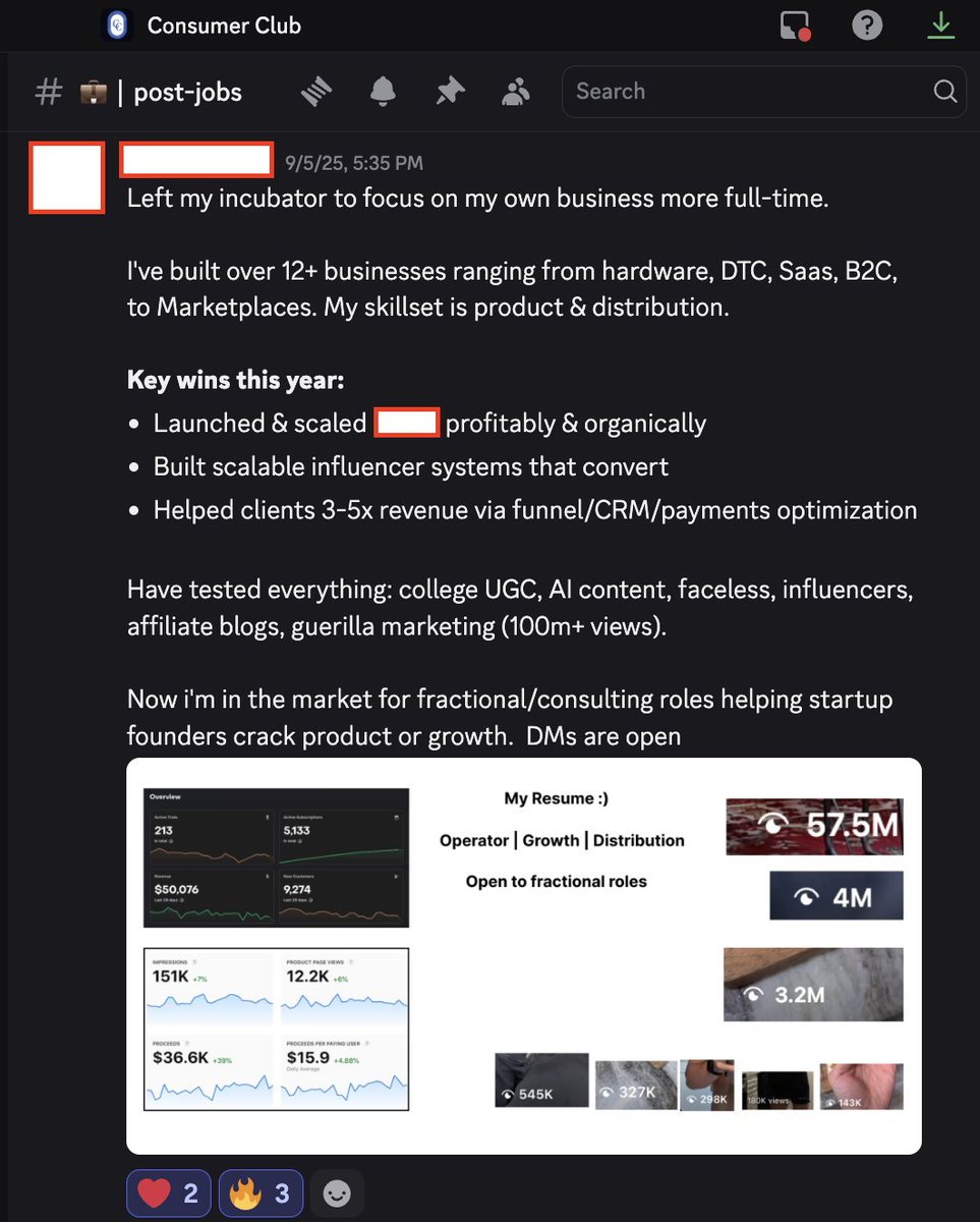 finding a cracked growth person is now harder than finding an engineer

this is the only type of growth hire you should be looking for (screenshot)

in 2015: hardest part was building software, needed VC to hire A+ engineers
in 2025: hardest part is growth, and the truly cracked