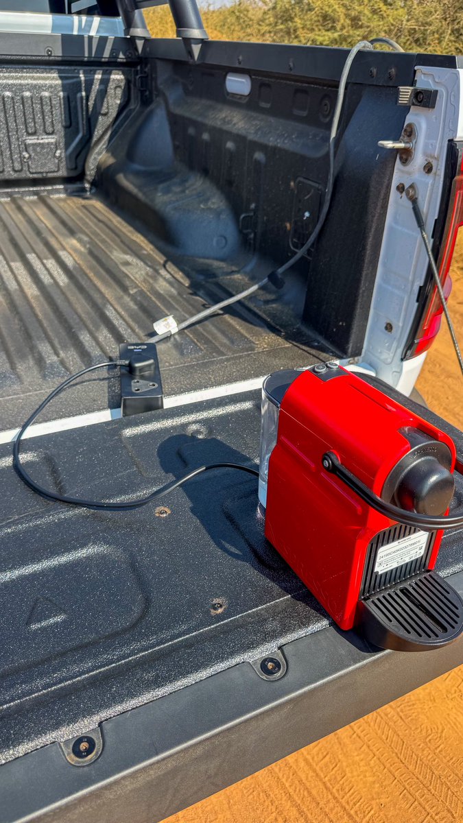 IamKumbi's tweet image. Did you know the BYD Shark has a feature called Vehicle-to-Load (V2L)?

It basically lets the car act like a massive power bank. You can plug in appliances and gadgets directly into the vehicle. I tested it with my small coffee maker while in a remote area, and it worked just…