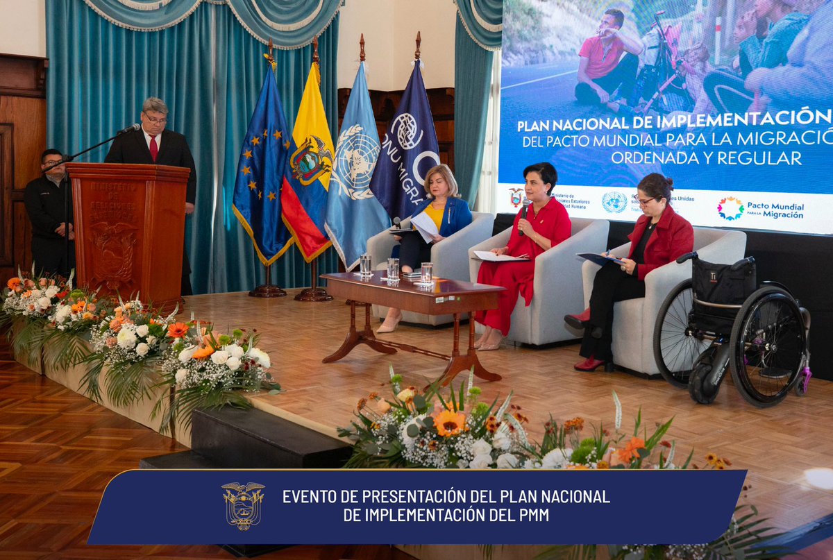 CancilleriaEc's tweet image. Cancillería y OIM presentan el Plan Nacional de Implementación del Pacto Mundial para una Migración Segura, Ordenada y Regular en Ecuador 2025–2029. El Gobierno Nacional fortalecerá la gobernanza migratoria del país y la lucha contra la migración irregular.