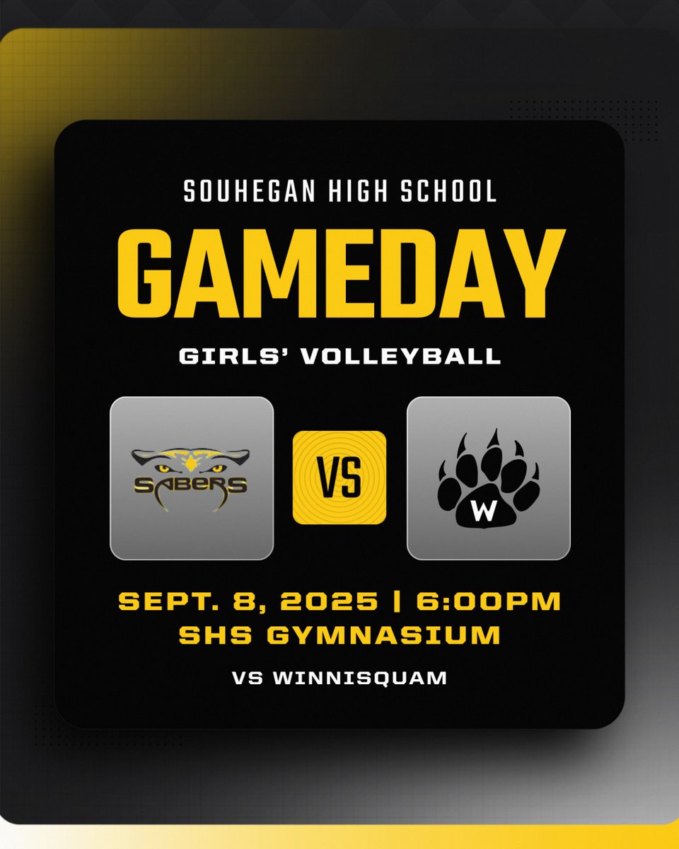 We've got home volleyball tonight! Come to the SHS Gymnasium for a 6:00 match against Winnisquam High School. #SaberNation