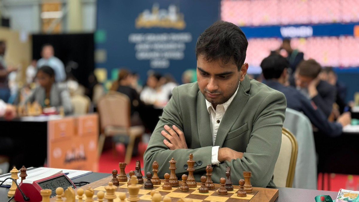 Arjun Erigaisi defeated GM Nikita Vitiugov to move to 4 points, just half a point behind the leader after Round 5 of the FIDE Grand Swiss in Samarkand. Praggnanandhaa and Gukesh suffered setbacks, while Nihal Sarin, Pranav V and Abhimanyu Puranik registered crucial wins. Vidit