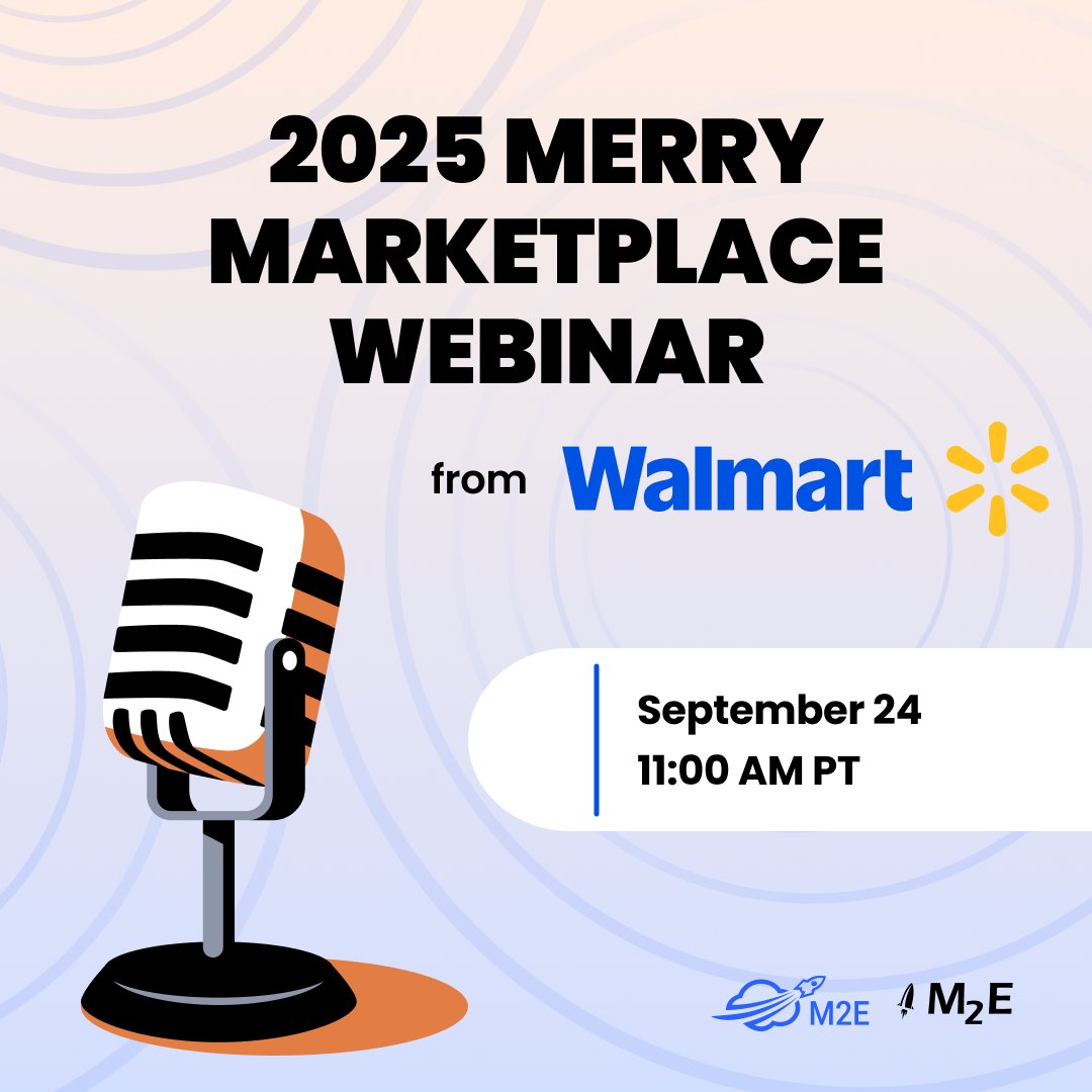 M2E Cloud (@m2ecloud) on Twitter photo Hey sellers! <a href="/Walmart/">Walmart</a> invites you to the 2025 Merry Marketplace Webinar on September 24 at 11 AM PT
Get ready for the busiest season with expert tips, new tools & proven strategies to boost your holiday sales.
Register Here ๐ marketplacelearn.walmart.com/events
#walmart #walmartwebinar Hey sellers! <a href="/Walmart/">Walmart</a> invites you to the 2025 Merry Marketplace Webinar on September 24 at 11 AM PT
Get ready for the busiest season with expert tips, new tools & proven strategies to boost your holiday sales.
Register Here ๐ marketplacelearn.walmart.com/events
#walmart #walmartwebinar