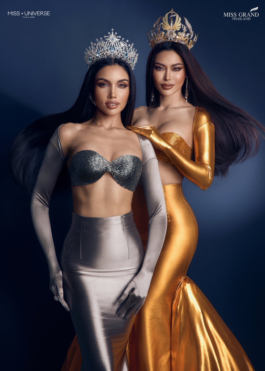 missu_thailand's tweet photo. ☝🏼𝐆𝐫𝐚𝐧𝐝 ✦ 𝐔𝐧𝐢𝐯𝐞𝐫𝐬𝐞 💫

Two crowns. One empire. Miss Grand Thailand × Miss Universe Thailand under MGI PCL 1st in history. 

Photos: @monglongstudio 
Makeup: @gusmakeup_offifcial 
Hair: @splam_hair1565, 
@pangpond_hairstylist
Gown: @maniratofficial 

#MGIxMUT #TheNewEraofMUT
#MissGrandThailand #MGT
#MissUniverseThailand #MUT