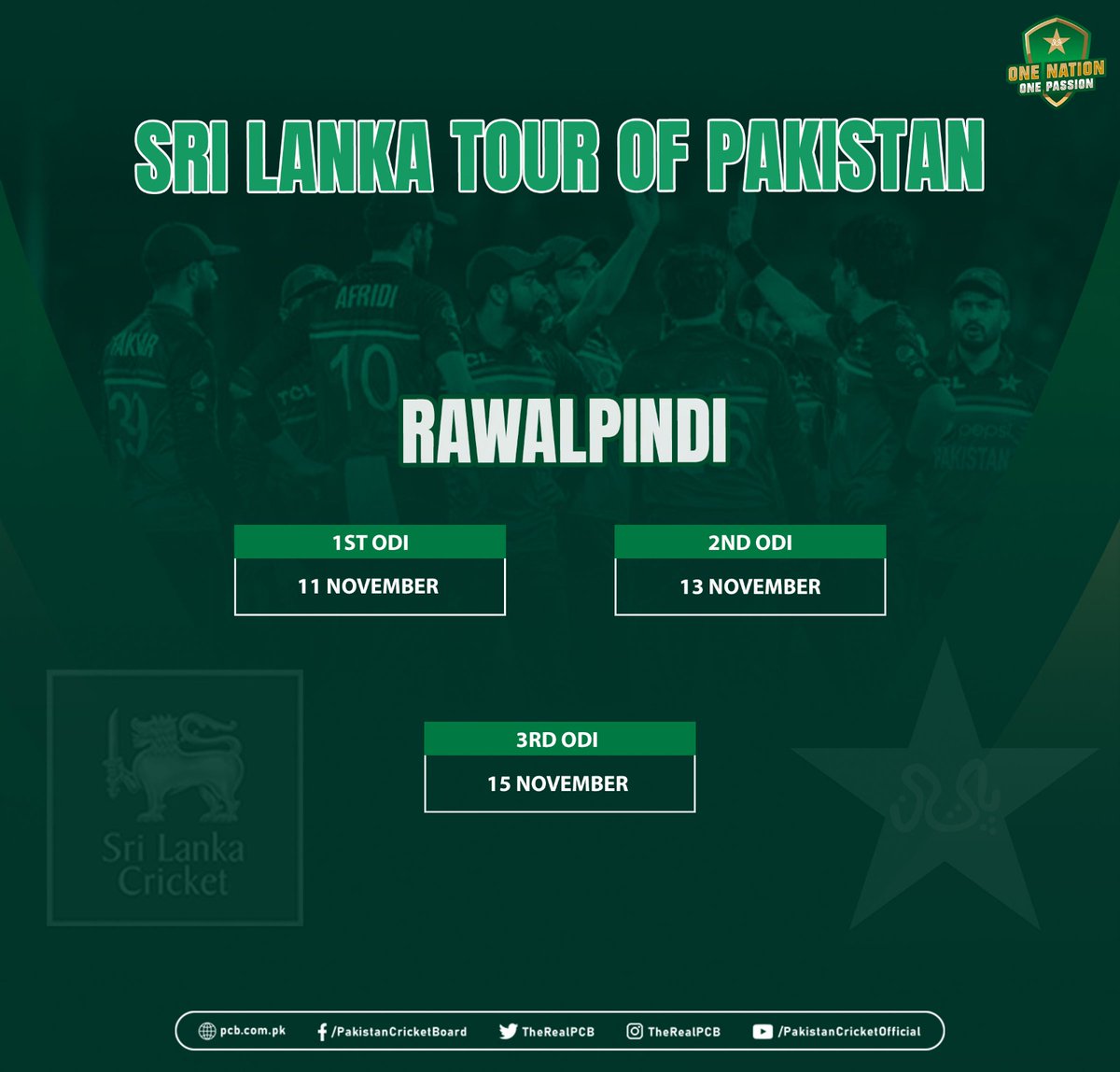 Cricket, Cricket and Cricket 
coming up after Asia Cup

Karachi must have gets the game too 
If matches not happening in Karachi than PCB must start proper renovation like Gaddafi here and specially to improve spectators views in stadium