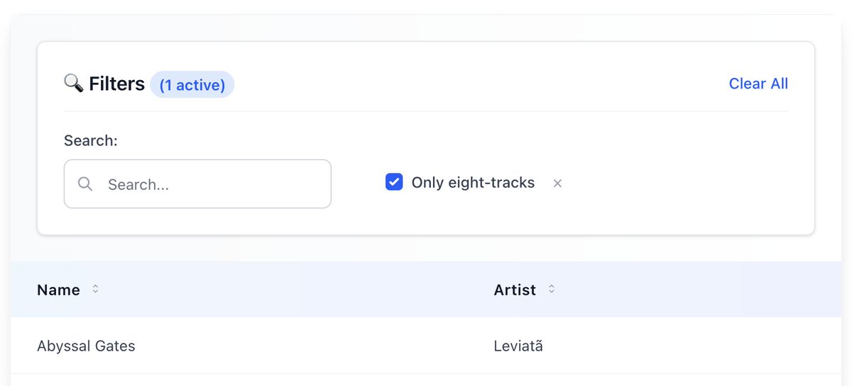 ZachSDaniel1's tweet image. Cinder from @sevenseacat  is🔥. Soon: Add filters for fields that aren&apos;t rendered as part of your table, with :filter slots! Use all of filter options as columns, like selects/multiselects, datetimes, or case-sensitivity for text fields. #ElixirLang #AshFramework