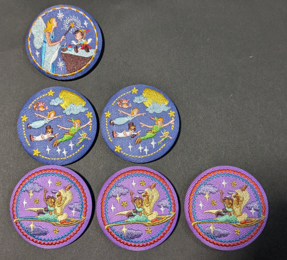 okaya185's tweet photo. 【交換希望】
ディズニー刺繍缶バッジ
譲：ピノキオ、ピーターパン、アラジン
求：白雪姫、ダンボ、わんわん物語
郵送にて交換希望
まとめての交換優先
よろしくお願いします。 https://t.co/cXtZtYGpuM