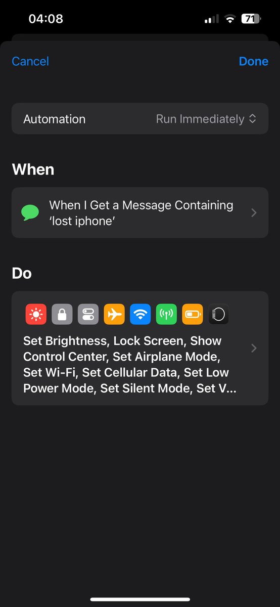 block_hacks's tweet image. Just found out you can set up an iPhone automation in case it’s stolen 👀

📸 takes a pic with the front cam
📍 sends location
🔋 includes battery level
📨 emails it all to you

Basically your phone snitches on the thief 😂🔥