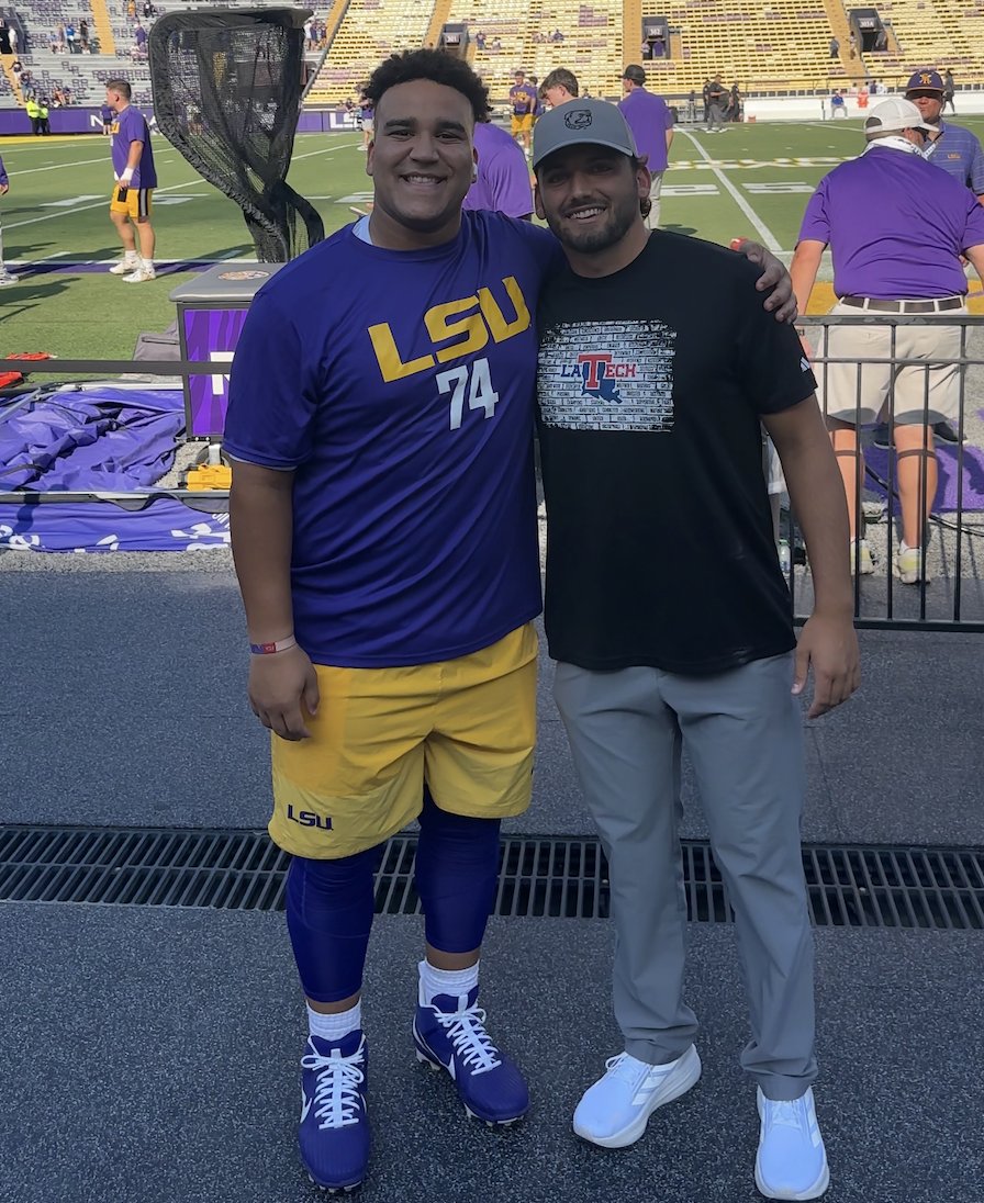 DunhamAthletics's tweet photo. 🏈 NEXT LEVEL TIGERS 🏈

Two former Dunham Tigers squared off on Saturday night in Death Valley! Braden Augustus '23, junior offensive lineman for LSU, and Matthew Weiner '22, defensive student assistant for Louisiana Tech, were incredible four-year players at Dunham and are continuing their careers at the next level! We are so proud of these boys and excited to see what the rest of their careers hold!

#GoTigers #DutyFaithHonor #ChooseDunham
