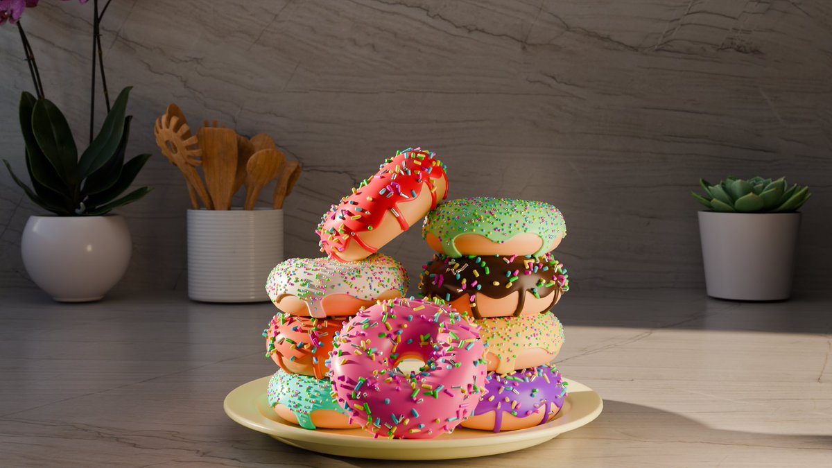 Tridib_Creates's tweet photo. My First Blender Render 🍩

#Blender3D #BlenderBeginner #DonutRender #3DArt #3DModeling #BlenderCommunity #DigitalArt #CGI #3DRender #MadeWithBlender https://t.co/z1dz4ZAAfS