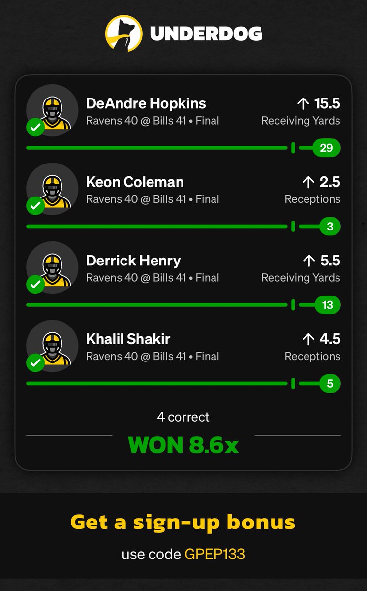 GPEP133's tweet image. EVERYTHING CASHED LAST NIGHT😎

+860 ✅
+1425 ✅

WE WILL BE DROPPING PLAYS FOR TONIGHTS GAME LATER TODAY ➡️ discord.gg/2FtfwHVd