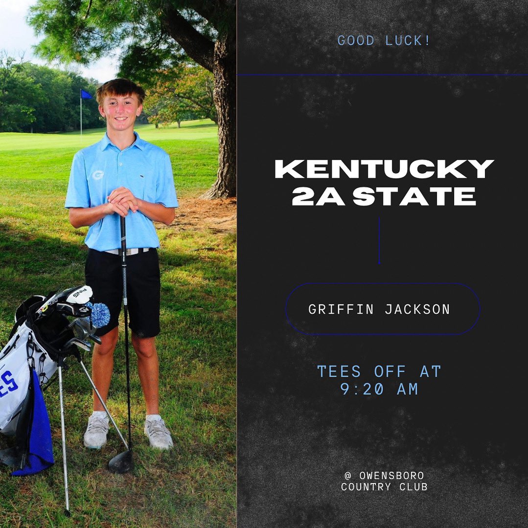 Griffin Jackson competes in today’s Kentucky 2A State Championship golf tournament in Owensboro. He is set to tee off at 9:20 AM.

Congratulations &amp; good luck, Griffin! 🐾

#ScottieGolf #GoDawgs