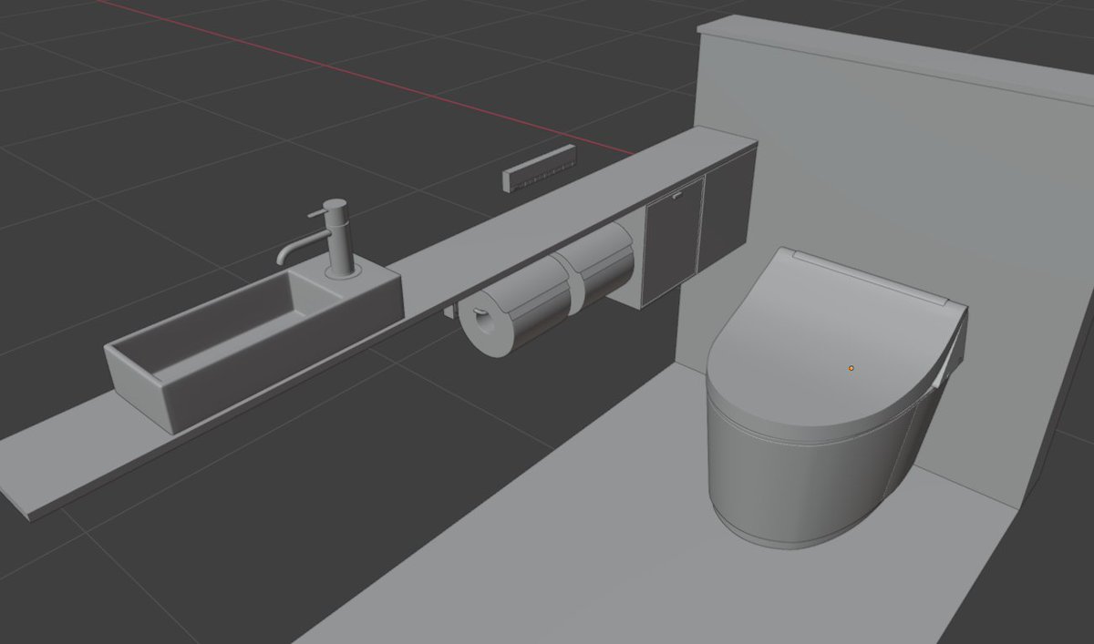 spaxe_lab's tweet photo. トイレモデリング続き。別件が想定より大変で手が回らないので落ち着くまでこちらの制作は少しずつになりそう
でもちゃんと進めたい
#Blender #3DArt #b3d #3DCG #3DModeling #WIP #InteriorModeling #SpaxeLab https://t.co/0qZ78Yq7R2