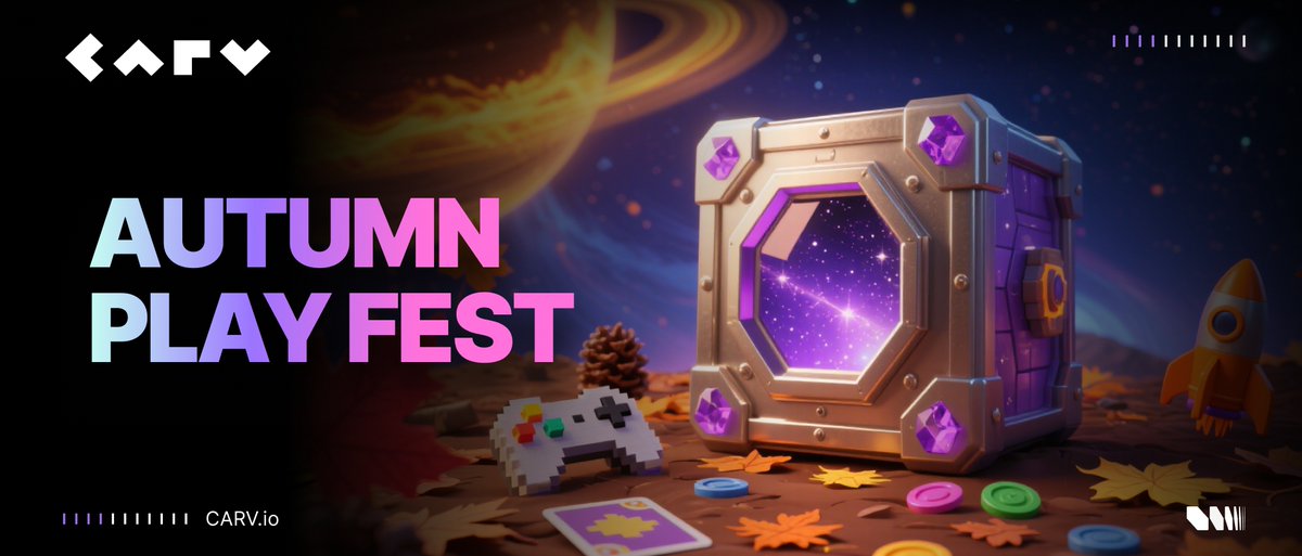 Join us this season for the Autumn Play Festival 🍂

Embrace the cozy spirit of autumn through in-game adventures, themed challenges, and exclusive seasonal rewards. A perfect time to create unforgettable moments and celebrate the joy of play with the CARV community.

Let’s make