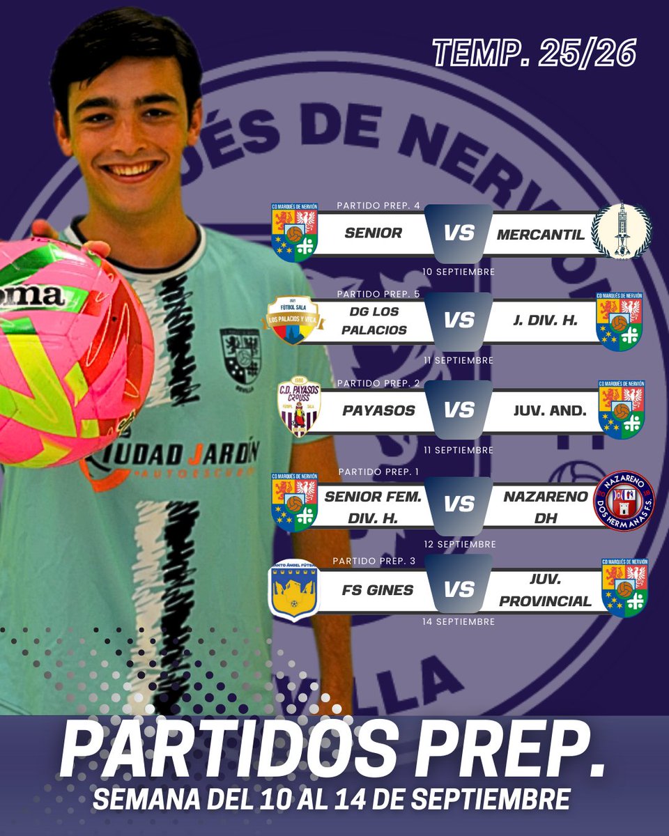 CDMARQUESDNERV's tweet photo. 📢 PARTIDOS DE PREPARACIÓN 

✅Partidos de los equipos séniors masculino y femenino y de los tres equipos juveniles masculinos.

📢VAMOS MARQUÉS‼️ https://t.co/uCnKjEbAYe