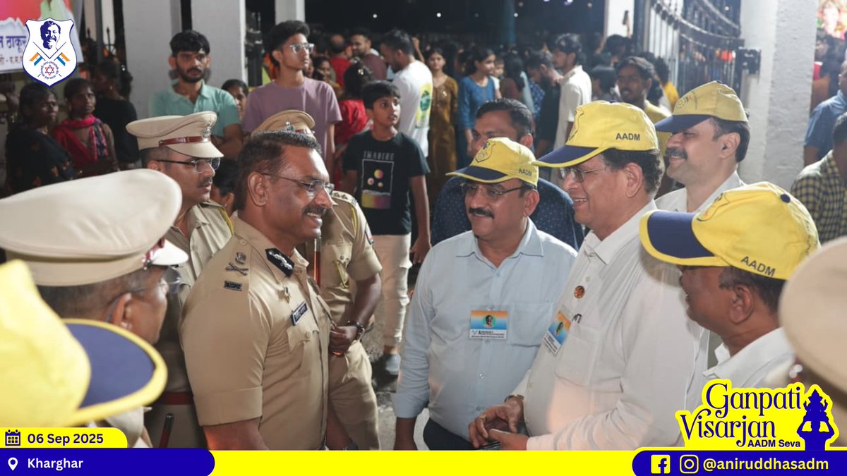 Aniruddha's ADM (@aniruddhasadm) on Twitter photo Shri. Milind Bharambe, Commisioner of Police, Navi Mumbai, met & interacted with CEO Shri Mahesh Zantye, Dy. CEO Shri. Prabhakar Shetty & other DMVs of the <a href="/aniruddhasadm/">Aniruddha's ADM</a> , while performing #CrowdControl Seva for #GanpatiVisarjan on #AnantChaturdashi at Kharghar Shri. Milind Bharambe, Commisioner of Police, Navi Mumbai, met & interacted with CEO Shri Mahesh Zantye, Dy. CEO Shri. Prabhakar Shetty & other DMVs of the <a href="/aniruddhasadm/">Aniruddha's ADM</a> , while performing #CrowdControl Seva for #GanpatiVisarjan on #AnantChaturdashi at Kharghar