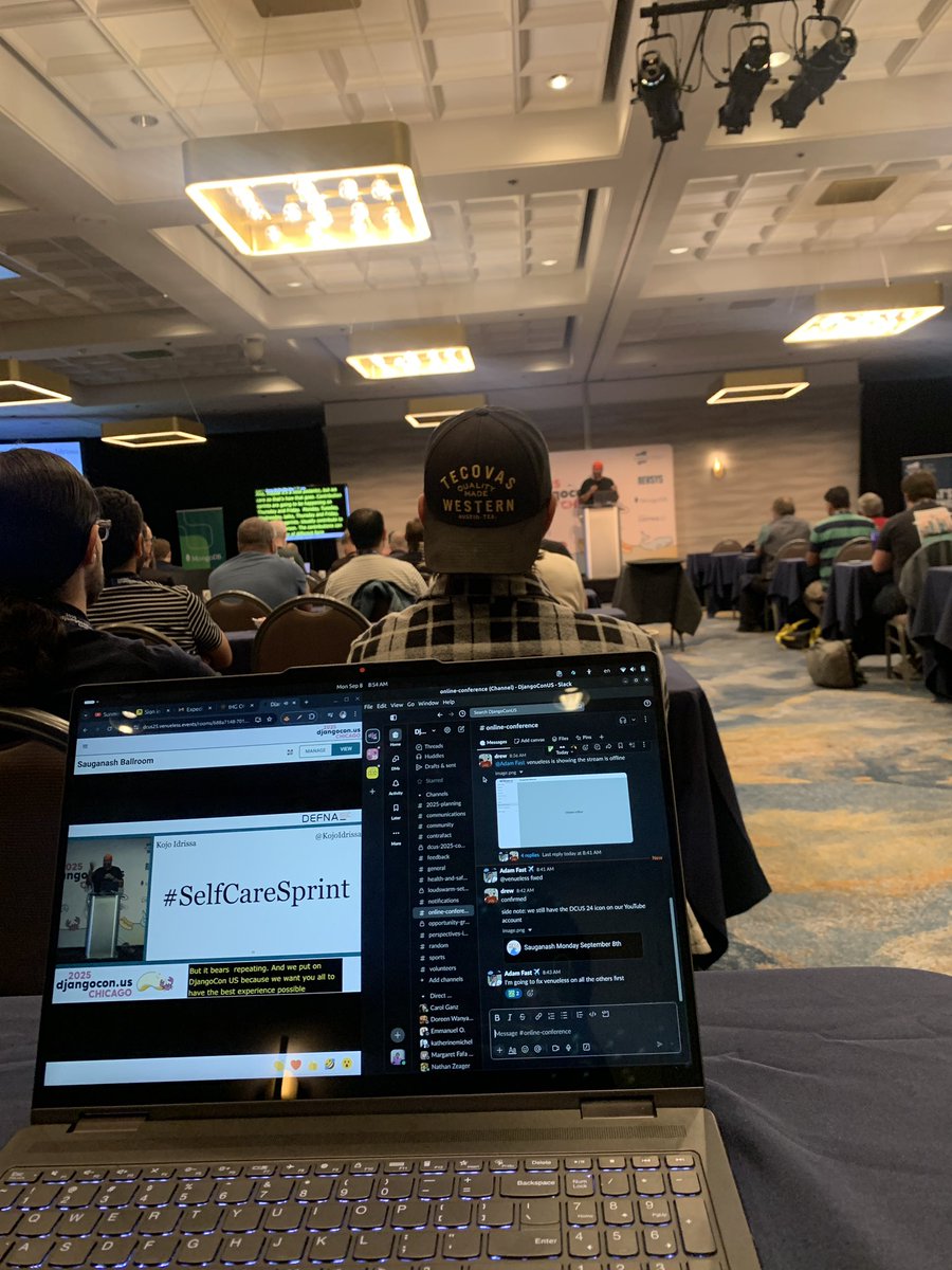 Seated for <a href="/djangocon/">DjangoCon US</a> 2025 orientation as <a href="/KojoIdrissa/">Kojo @ Other Social Networks</a> is leading this session!