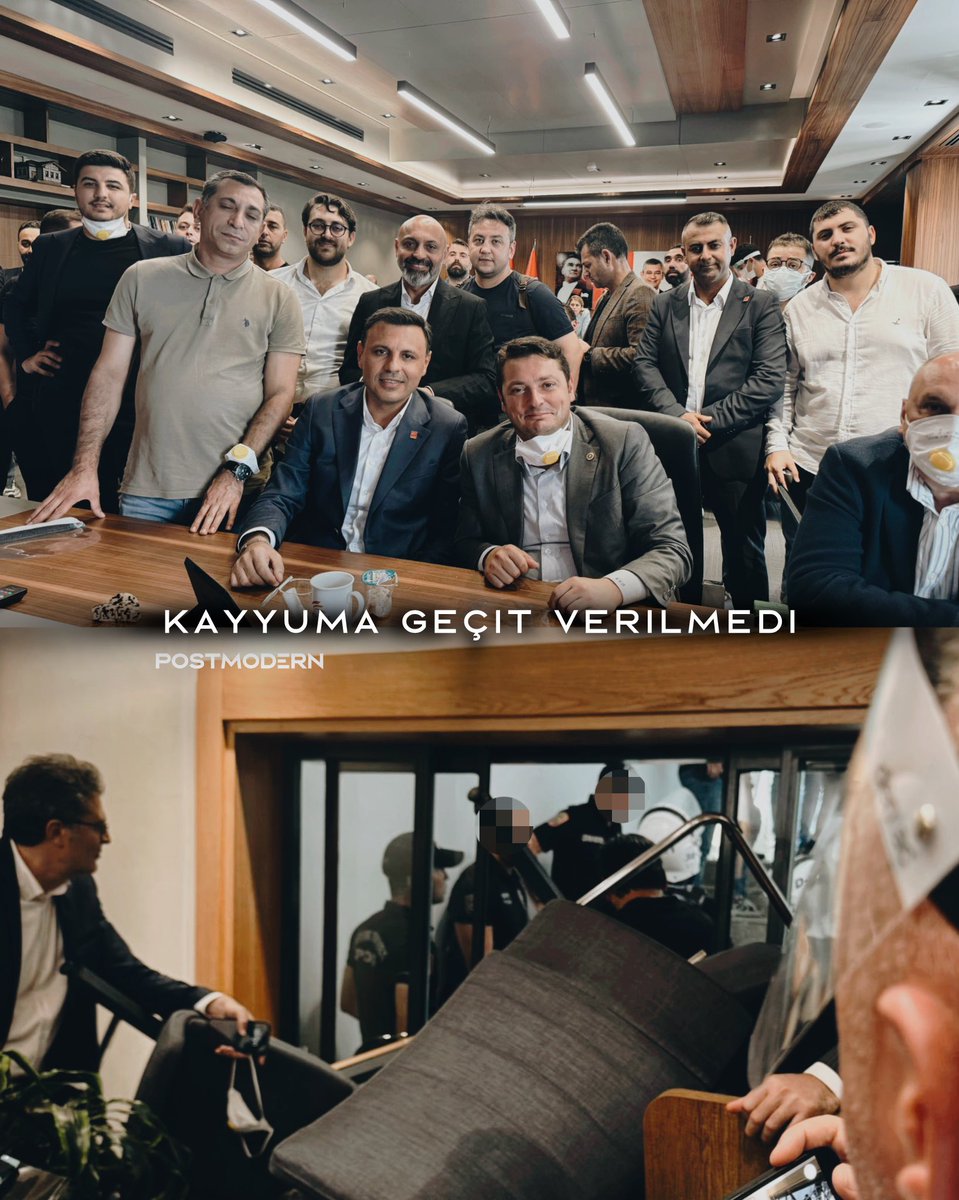 CHP İstanbul İl Başkanı Özgür Çelik ve partililer, makam odasını teslim etmedi. Direniş sürüyor. 👏🏻