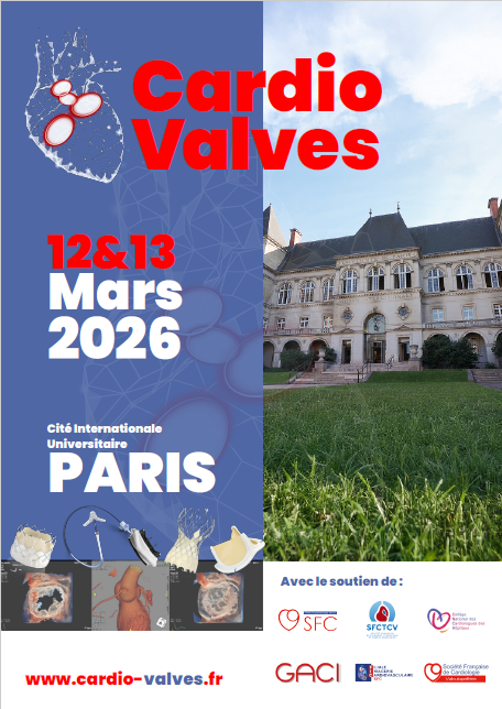 📢🎯 CARDIOVALVES 2026 – SAVE THE DATE
📅 12 &amp; 13 mars 2026 – Paris

C’est avec enthousiasme que nous vous annonçons la tenue de CardioValves 2026, les 12 et 13 mars prochains, au cœur de Paris. 🗼
