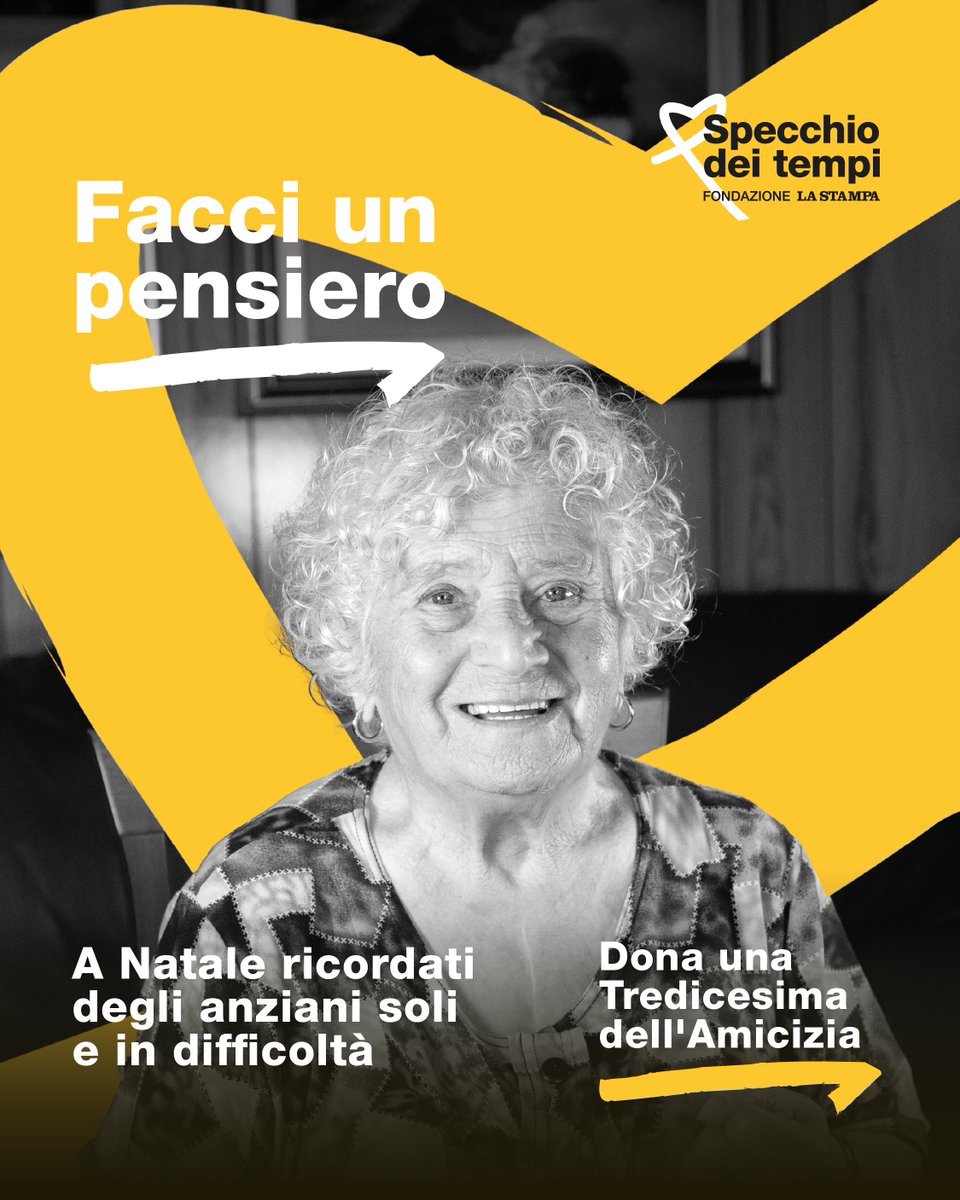 Ogni gesto di solidarietà nasce da un pensiero.
Da un ricordo, da un legame, da un senso di responsabilità.

Con le Tredicesime dell’Amicizia, puoi trasformare quel pensiero in un aiuto concreto per un anziano solo e in difficoltà.

🔗specchiodeitempi.org/progetto/tredi…