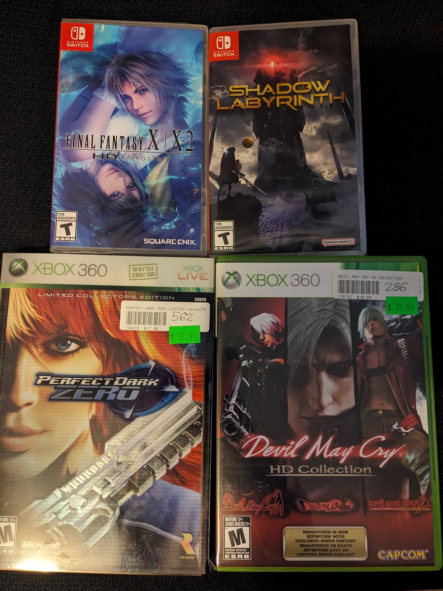 Some local game pickups.

Final Fantasy X-X2 HD (NSW)
Shadow Labyrinth (NSW)
Perfect Dark Zero Limited Edition (X360)
Devil May Cry HD Collection (X360)