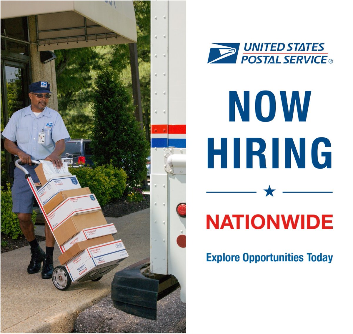 USPS's tweet image. The United States Postal Service is actively recruiting for many positions that may be perfect for you. Whether full time, part time or seasonal positions, we have options available: b.link/careers.usps

And for tips on where and how to apply: b.link/apply-for-a-job